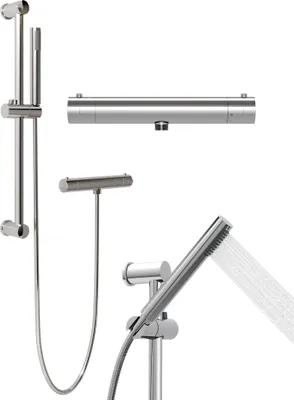 Produktbild von Granitan | Duschset DELLA - Silber/Chrom - Thermostatbatterie - Hochwertige Edelstahlqualität