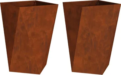 Produktbild von vidaXL Pflanzkübel 2 pcs Rostig 50 x 50 x 75 cm Wetterfeststahl