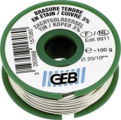 Immagine prodotto di Bobina per saldature in stagno/rame, 100 g, GEB