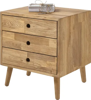 Produktbild von Kommode - Braun - Eiche massiv geölt - B 42 cm - 3 Schubladen