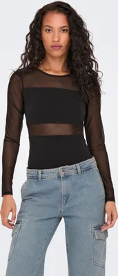 Obrázok produktu pre Priesvitný dlhý rukáv telový vrch mesh bodysuit | S