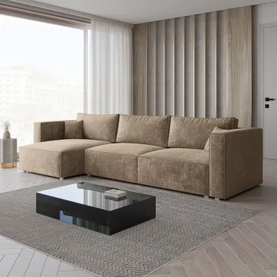 Produktbild von Masseno Ecksofa TOLMO LM mit Schlaffunktion L-Form, Sofa mit Bettkasten, Wohnzimmersofa, Couch, Soffa, Bettsofa, Couchgarnitur- Beige, LUMO 30