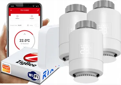 Produktbild von 3x Kopf-Thermostat + Zigbee WiFi-Gateway Tuya SET