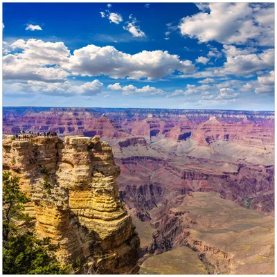 Produktbild von Wallario Premium Glasbild, freischwebende Optik, kräftige Farben, Größe 50 x 50 cm Motiv Felsenschlucht im Grand Canyon Park Arizona