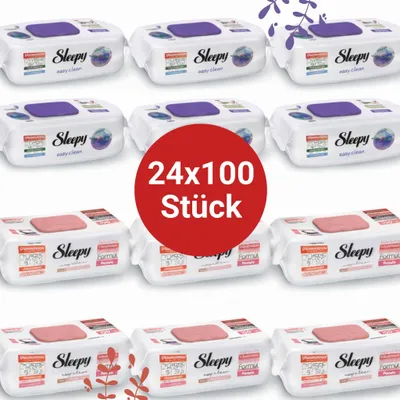 Immagine prodotto di Salviette detergenti per superfici Sleepy Easy Clean – 12x100 Lilium + 12x100 Montain | Una ventata di freschezza in casa