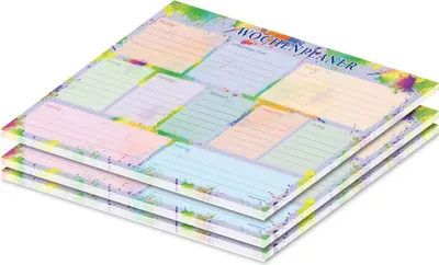 Produktbild von PRICARO Wochenplaner "Splash", bunt, A4, 25 Blatt, 3 Stück