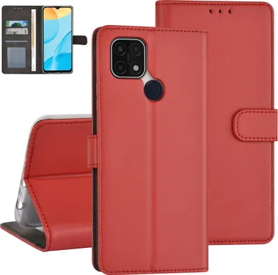 Produktbild von Oppo A15 Book type case - Card holder - Magnetic closure - Red
