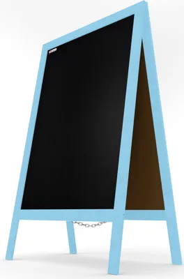 Produktbild von ALLboards Kundenstopper mit blauem Holzrahmen 118x61cm, Werbetafel, Gehwegaufsteller, Aufsteller, Straßenreiter, Kreide