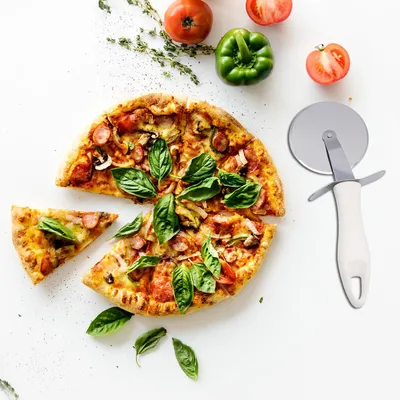 Pizzaschneider, Edelstahl, ergonomisch, spülmaschinengeeignet, 20 cm