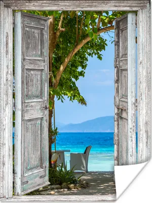 Produktbild von MuchoWow® Poster Strand - Tropen - Meer - Blick 60x80 cm - Schlafzimmer Dekoration