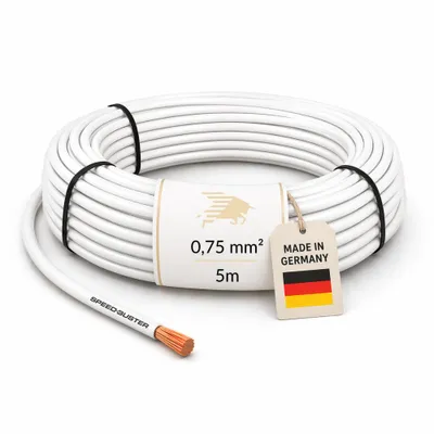Produktbild von Fahrzeugleitung KFZ Kabel verschiedene Farben FLRY-B weiss 0,75mm² 5m