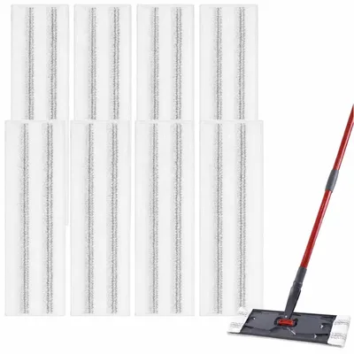 8 Ersatzbezüge für Vileda H2PrO, Mikrofaser, 40,5x11,3 cm, grau