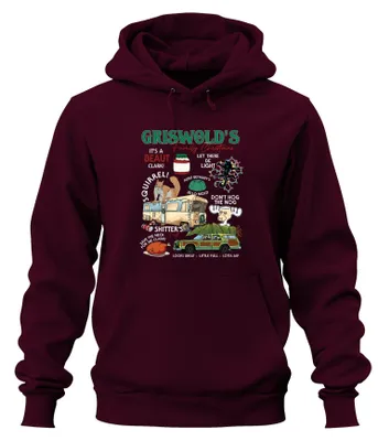 Obrázok produktu pre Griswolds Family Christmas Beautiful Christmas Quotes - Christmas Xmas Uni mikina s kapucňou, bordová, L