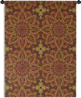 Produktbild von MuchoWow® Wandteppich Wandbehang Muster - Mandala - Pflanzen 150x200 cm Tapisserie Dekoration Wandtuch - Wandaufhängung - Moderner