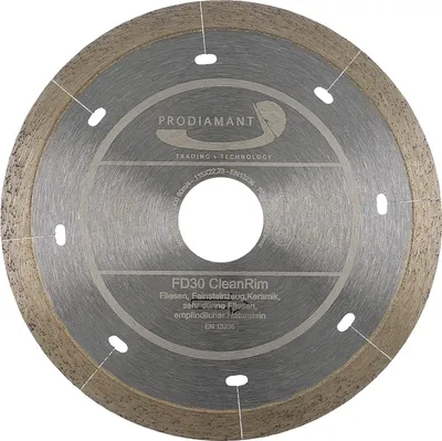 Produktbild von PRODIAMANT Diamant-Trennscheibe FD30 CleanRim 115 x 22,23 mm für dünnes Feinsteinzeug, Großformat, Naturstein, Marmor, Schiefer und Granit