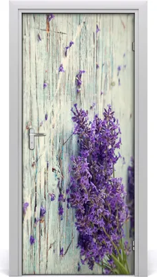 Produktbild von Tulup Türaufkleber 95x205 cm Dekorative Aufkleber Selbstklebend Wasserdichte Tapete Abnehmbar Schlafzimmer Wohnzimmer Wohnkultur - Lavendel Holz
