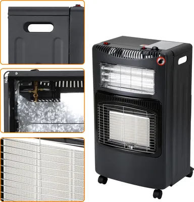 Image de Jayseuw Chauffage radiant à gaz Chauffage à gaz 4200 watts y compris tuyau, brûleur céramique infrarouge, bouteilles de gaz butane ou propane jusqu'à 15kg