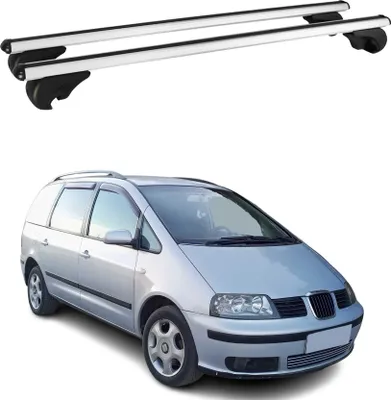 Image de Barres de toit Transversales pour Seat Alhambra 1996-2010 Aluminium Argent