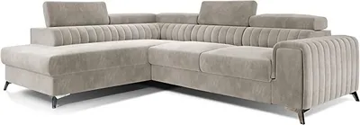Produktbild von Ecksofa mit Schlaffunktion und Bettkasten, Couch für Wohnzimmer, Schlafsofa Sofagarnitur L-Form Wohnlandschaft mit Bettfunktion 278x92x205 cm OLIVIER (Links, Hellbeige - Paros 2)