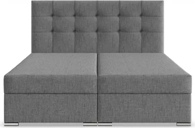 Produktbild von Boxspringbett 140x200 mit 2 Bettkästen, Kontinentales Bett mit Bonell Matratze, Doppelbett mit Kopfteil, Geflecht Grau, Dunkelgrau ELDA 140 x 200