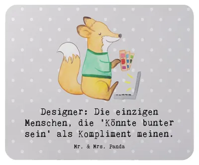 Produktbild von Mr. & Mrs. Panda Mauspad Designer Kompliment - Grau Pastell - Geschenk, Mouse Pad, Berufsgestaltung, Mousepad, Gestaltung, Berufsliebe, Produktentwicklung, pc, Webdesign