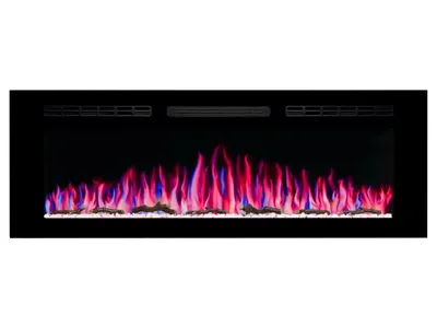 Obrázok produktu pre ArtiFlame AF50WR Elektrický vstavaný krb s ohrevom 1800 W, realistický efekt plameňa, LED osvetlenie, diaľkové ovládanie, časovač, čierny