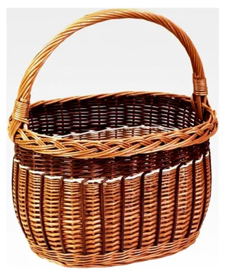Produktbild von Weidenkorb, Einkaufskorb, Obst- oder Gemüsekorb, Pilzkorb, Picknickkorb 36 x 27 / H 25/43 cm