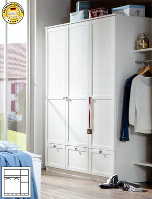 Produktbild von Wimex Filou Kleiderschrank Schrank Kinderzimmer weiß 135cm