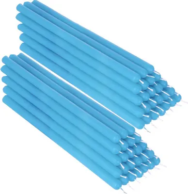 Produktbild von 50x Hell Blau Paraffinwachs 21cm Tropfkerzen Ritualkerze Osterkerzenfarbig 36339