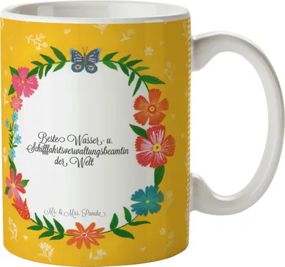 Produktbild von Mr. & Mrs. Panda Tasse Wasser- und Schifffahrtsverwaltungsbeamtin - Geschenk, Diplom, Studium, Rente, Becher, Abschied, Geschenktasse, Kaffeebecher, schöne, Henkelpott