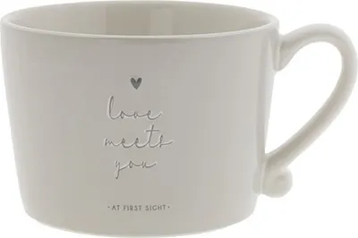 Produktbild von Tasse, Becher LOVE MEETS YOU grau für 300ml Keramik Bastion Collections