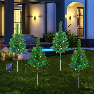 Image de Bettizia Lumières solaires de Noël Jour de Noël Solaire Extérieur avec 8 modes d'éclairage 4W Imitation fête de jardin