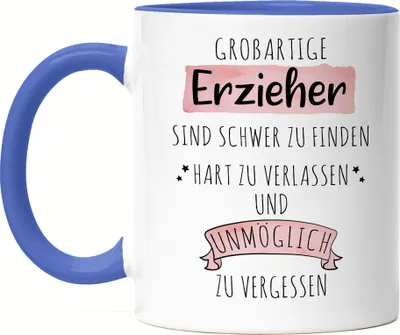 Produktbild von Großartige Erzieher Sind Schwer Zu Finden Tasse Blau Dankeschön Geschenk Hart Zu Vergessen