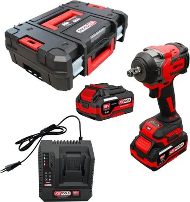 Image de Coffret mini clé à chocs 1/2'' 18V 850 Nm - KSTOOL - avec 2 batteries18V 4,0Ah - chargeur - coffret - 515.4710F