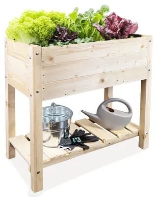 Produktbild von Hochbeet aus gehobeltem Fichtenholz, Natur, imprägniert, 79x40x79 cm