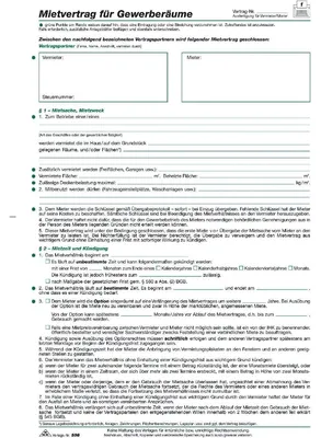 Produktbild von RNK Mietvertrag Gewerberaum DIN A4 6 Seiten 10St
