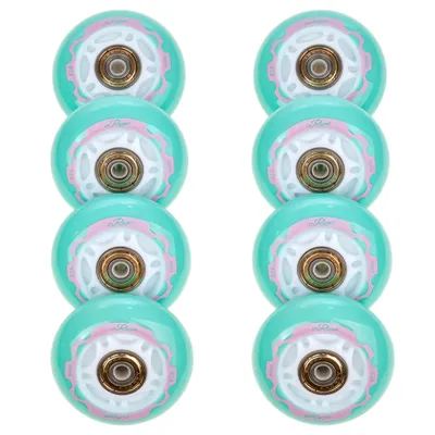 Produktbild von Rollen Ersatzrollen für Inlineskates Raven Lia Mint 64mm (Set - 8 Stück)mit Kugellager