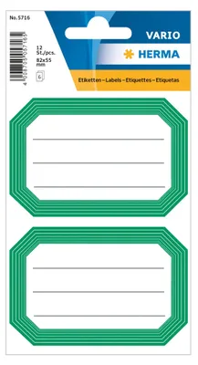 Immagine prodotto di HERMA etichette scolastiche neutre verdi rigate 82x55 mm