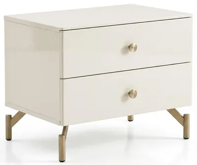 Immagine prodotto di Tavolino da notte moderno, bianco, compatto e confortevole, ideale per la camera da letto