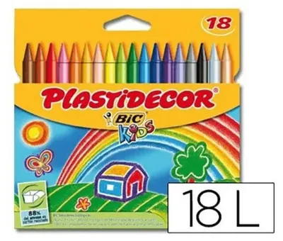 Produktbild von Bic Plastidecor Wachsmalstifte Schachtel 18 Einheiten Mehrfarbig  Kinder Mehrfarbig One Size