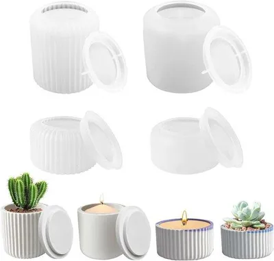 Produktbild von Silikonform für Sukkulenten DIY Gießform 4-teilig Mehrzweck