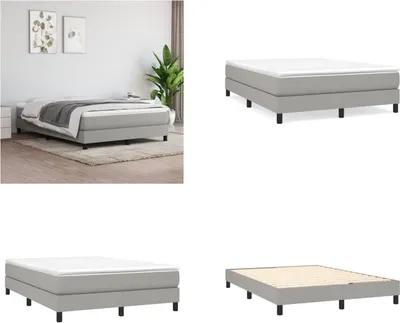 Produktbild von vidaXL Boxspringbett Hellgrau 140x190 cm Stoff - Boxspringbett - Boxspringbetten - Bett - Schlafzimmermöbel