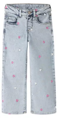 Immagine prodotto di NAME IT Jeans a gamba larga modello Nmfrose per bambine, colore blu chiaro, effetto slavato. Codice prodotto: 2633-Fr, modello Noos