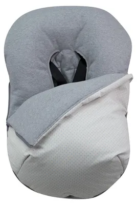 Imagen del producto de Funda para asiento de coche infantil con bolsillo, de algodón, grupo 0, color azul con lunares, para asientos de coche