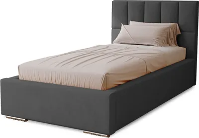 Produktbild von Polsterbett Dream 90x200 cm, Bett mit Kopfteil, Doppelbett mit Bettkasten, Lattenrost und Matratze aus Holz, Velourstoff:  Dunkelgrau