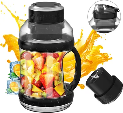Produktbild von Przenośny blender sportowy 68 uncji, ładowany przez USB, podróżny blender do koktajli i smoothies 18000 obr./min, wolny od BPA, osobisty, bezprzewodowy, duży bidon z 6 ostrzami do kuchni, domowej siłowni