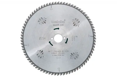 Produktbild von METABO Kreissägeblatt HW/CT 210 x 30 x 2,6/1,8, Zähnezahl 54, Flachzahn/Trapezzahn, Spanwinkel 5° neg. (628078000)