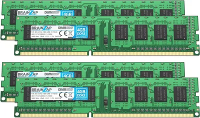 Obrázok produktu pre BRAINZAP 16 GB (4x4 GB) DDR3 1600 MHz PC3-12800U-11-10-B0 DIMM, CL11, 2Rx8, 1,5V, nebufferovaná, bez ECC, RAM pamäť pre desktopové počítače, pamäťový modul