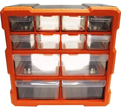 Zdjęcie produktu dla Pudełko sortujące Boxer® z 12 szufladami (26 x 27 x 16 cm) – możliwość układania w stos, idealne do przechowywania i organizacji