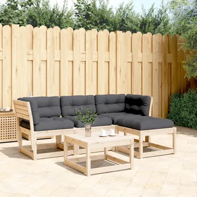 Produktbild von 4-tlg. Garten-Lounge-Set mit Kissen Massivholz Kiefer 3216910